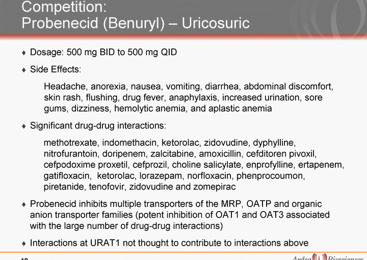 Probenecid Side-Effects and Interactions